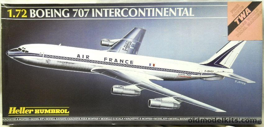 Heller 1/72 Boeing 707-300B Intercontinental - (707) TWA / BOAC / Air France, 80305 plastic model kit